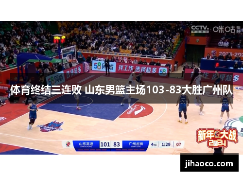 体育终结三连败 山东男篮主场103-83大胜广州队